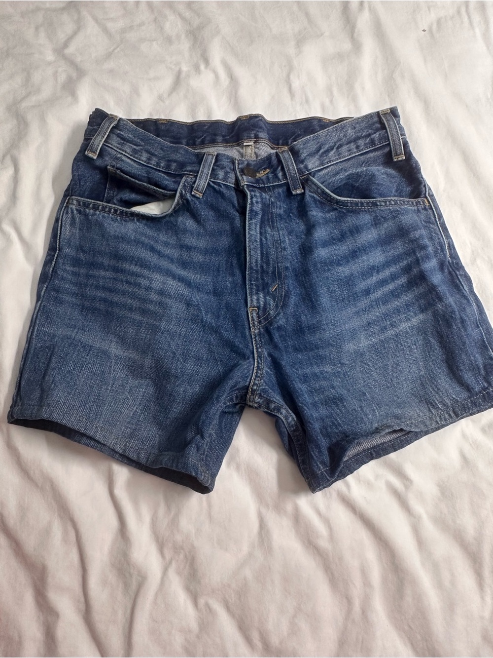 Levi's Dark Blue Denim Cutoff Shorts
